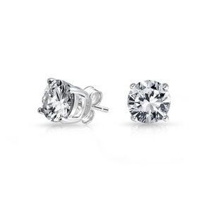 ☀️ Renaissance Collection 14k White Gold CZ Studs